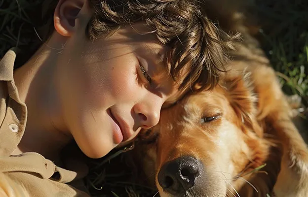 experiencia consorcio simple, niño con su cachorro