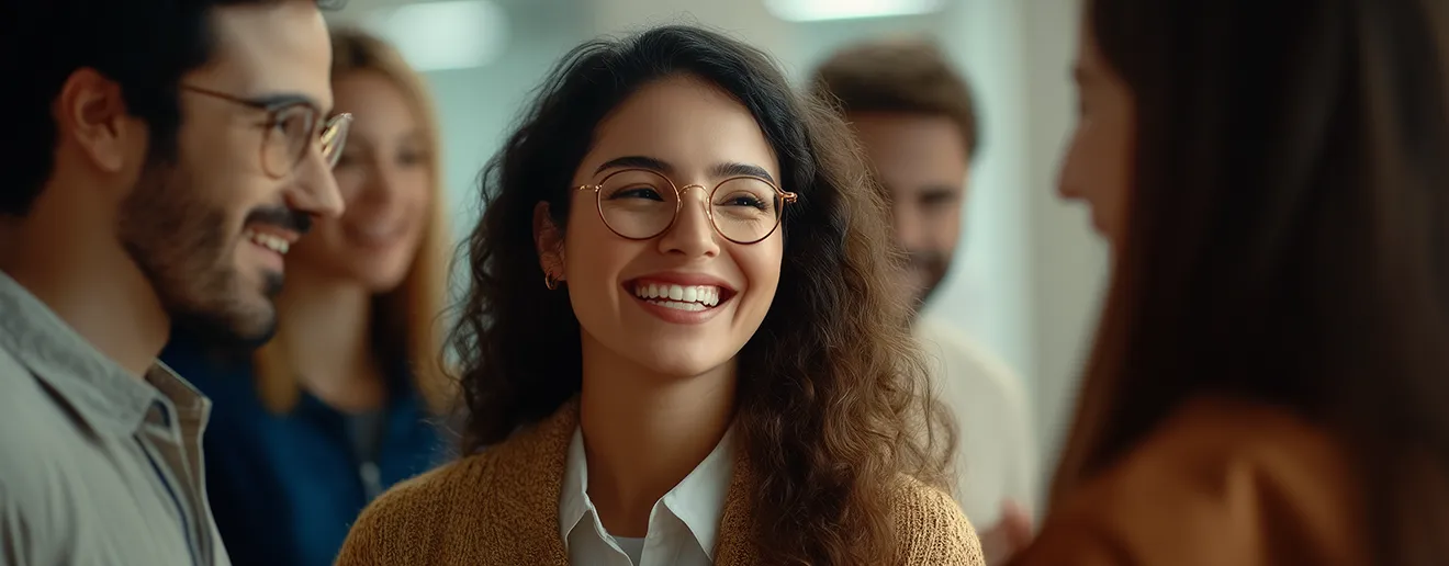 sostenibilidad consorcio - proveedores, personas conversando y sonriendo